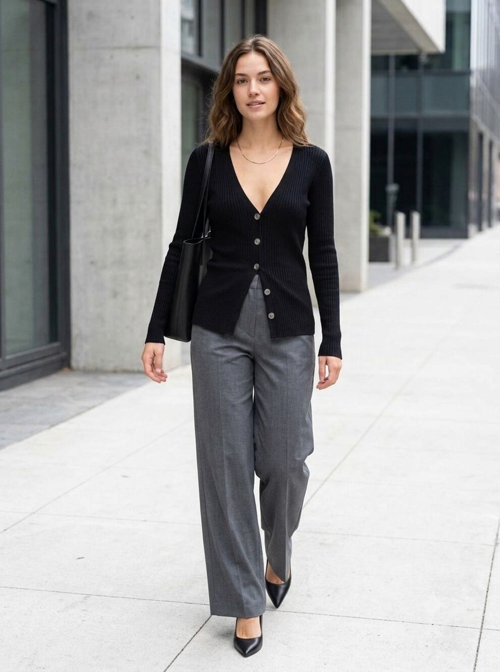 Reformation Jeans Black Long Sleeve Button Up Cardigan Sweater Small